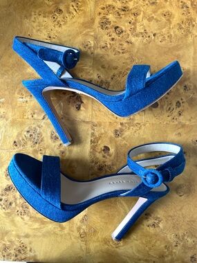 Veronica Beard Denim Darcelle Heels size 9